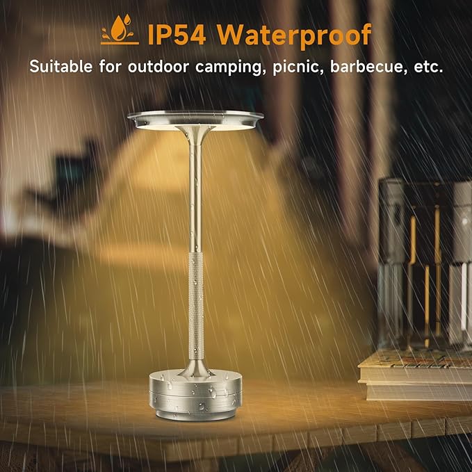 Cordless Rechargeable Table Lamps, Portable Led Ecolume Dining Table Light with Touch Control & 3 Color Dimmable, 5200mAh Battery Powered Vueeze Table Lamp for Outdoor Patio Dinner Restaurant (Silver)