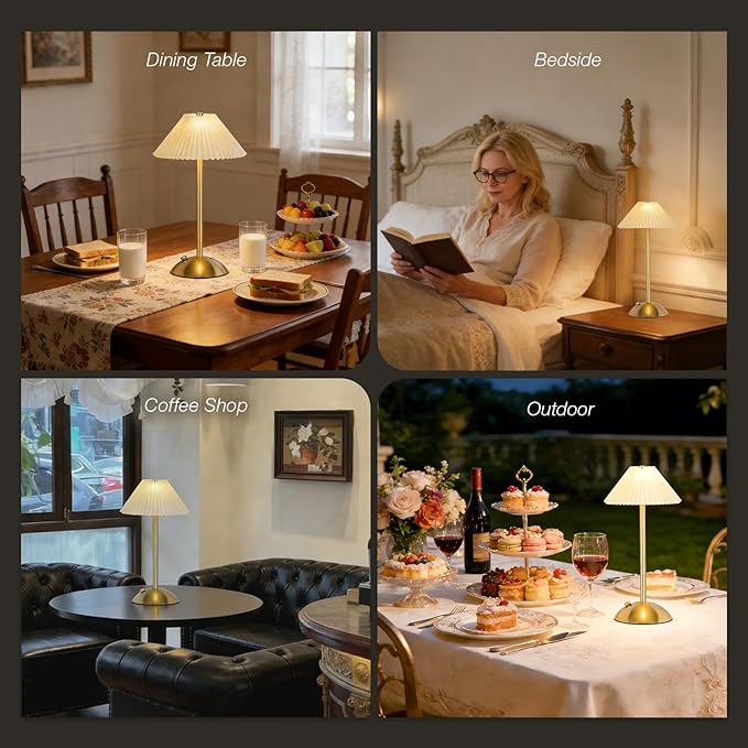 LEDVANCE Sylvania Cordless Lamp, LED Rechargeable Table Lamp with Battery Operated, USB-C, 3 Color Temperatures (3000/4000/5000K), Dimmable, Bedroom, Night Light, Coffee Shop, Brass - 1 Pack (66874)