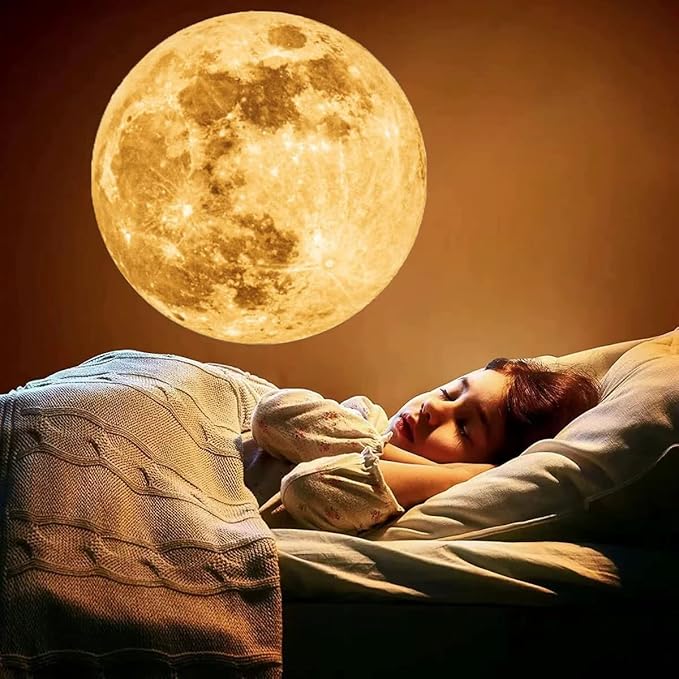 Moon Projector Night Light, USB Powered 360 Degree Moon Lamp Romantic Atmosphere Night Light Projector for Bedroomr, Gift for Kids Moon Lover Couples Selfie Wall Ceiling Decor with Earth