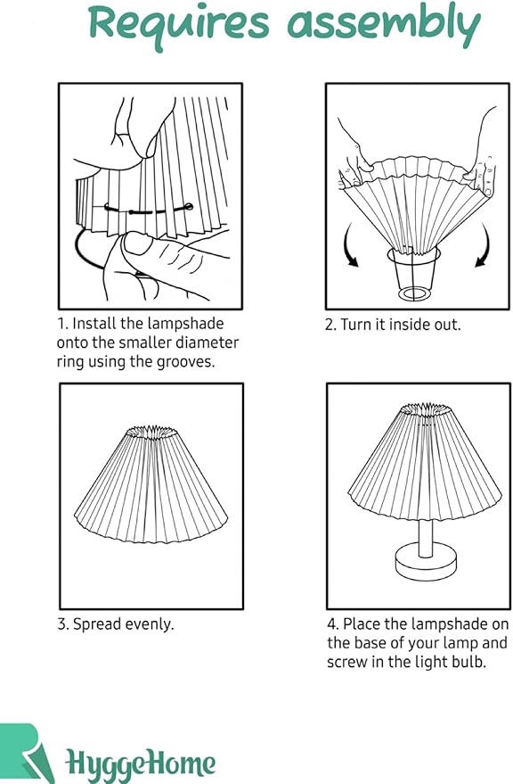 Small lampshades for table lamps, pleated, set of 2. Suitable for E27. 9"x6.2" Compatible with any interior. (beige), (light brown)