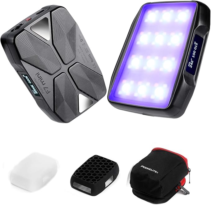 Falcon Eyes F7 Mini 5W RGB Pocket On Camera Light with Magnet Adsorption Function, Built-in Rechargeable Battery, App Control