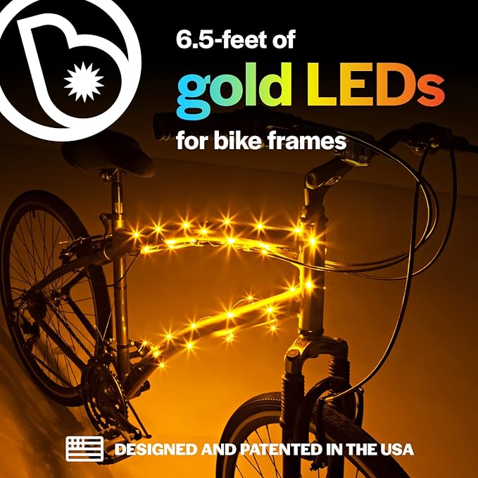 Brightz CosmicBrightz LED Bike Frame Rope Light - 6.5-Foot String Rope - Battery-Powered with On/Off Switch - Ultra Bright Color Keeps Your Ride Fun and Safe for Kids, Teens, & Adults