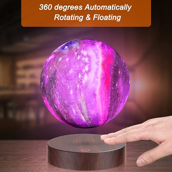 VGAzer Levitating Moon Lamp Floating and Spinning in Air Freely with 16 Colors LED Galaxy Moon Lamp Lights,Unique Gift & Decorative Lamp for Kids Lover Friends