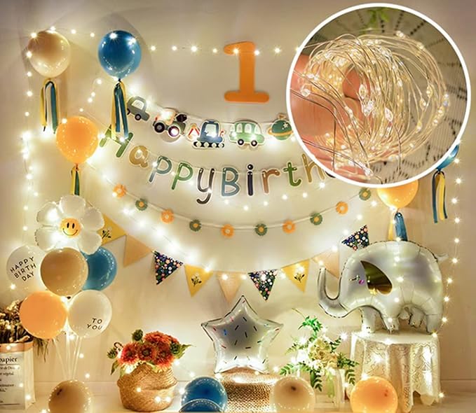 2Pack Battery Powered Fairy Led String Lights 7Ft 20 LED Twinkle Lights Home Bedroom Indoor Outdoor Halloween Diwali Christmas Party Decoration