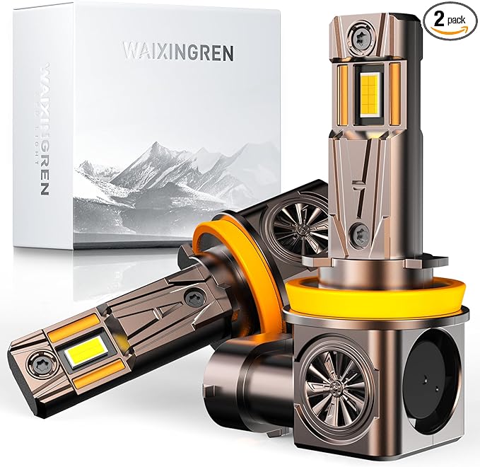Upgraded H11/H9/H8 Light Bulbs, 32000 LM Super Bright 6500K Fog Bulbs with Cooling Fan, 3 Min Plug and Play, Pack of 2 (H11/H8/h9)