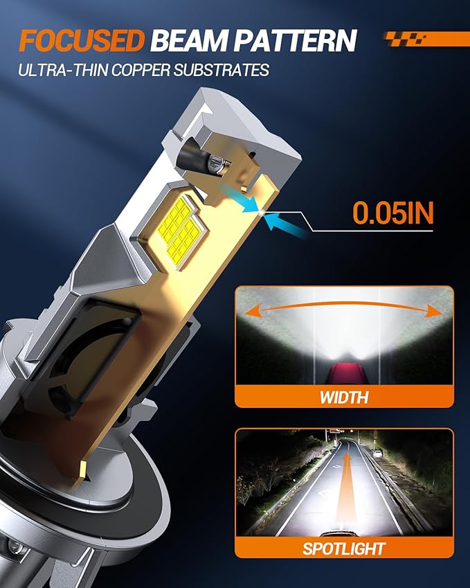 SEALIGHT S2S H13/9008 Light Bulbs, 40000LM Super Brighter, 6500K Pure White H13 Fog Bulbs, 60K+ Hours Lifespan, 2-Pack for Powersports/ATV Lamps