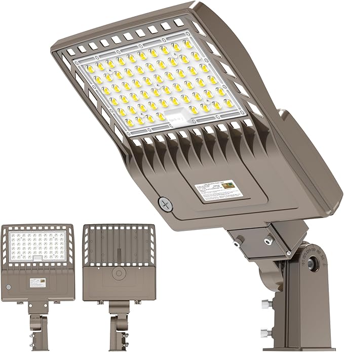 480V LED Parking Lot Pole Lights 200W 28,000lm 5000K Commercial Outdoor Shoebox Light UL DLC Listed IP65 Waterproof with Adjustable Slip Fitter for Driveway Backyark Sport Court Super Bright