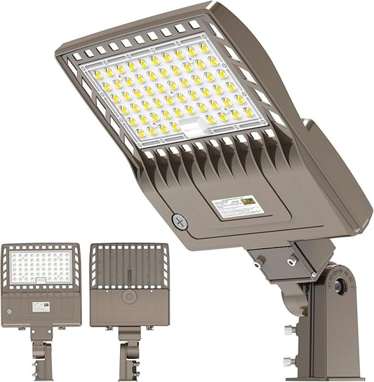 480V LED Parking Lot Pole Lights 200W 28,000lm 5000K Commercial Outdoor Shoebox Light UL DLC Listed IP65 Waterproof with Adjustable Slip Fitter for Driveway Backyark Sport Court Super Bright