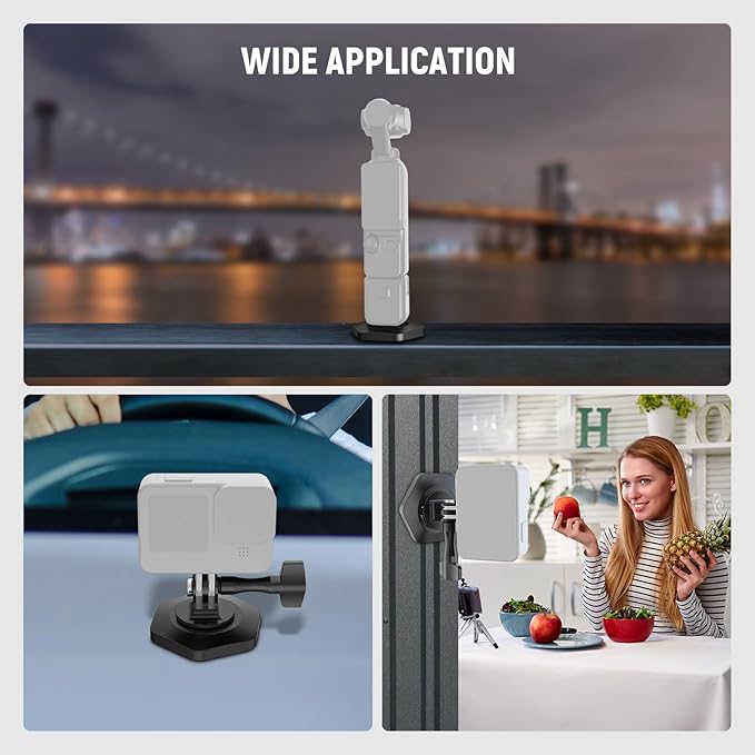 NEEWER Basics Magnetic RGB Light + Magnetic Mount Base Compatible with DJI OSMO Pocket 3 Camera & Creator Combo Accessories, 1W USB C Rechargeable Plastic LED Auxiliary Selfie Video Fill Lighting