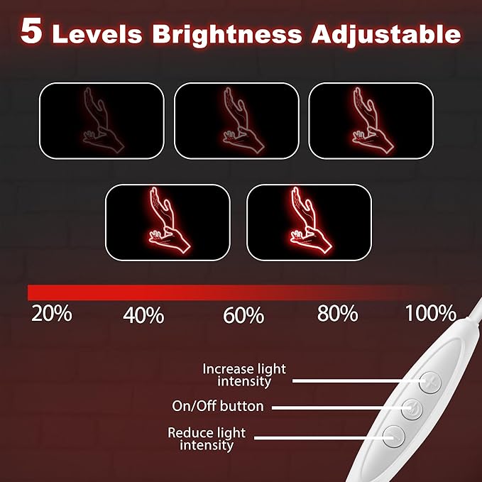 Meanwhile Neon Sign – Red Clapping Hands LED Wall Light for Retro Aesthetic Decor, Quirky Room Accent, USB Powered Sign for Bedroom, Living Room or Lounge 15.7″ ×10.5″