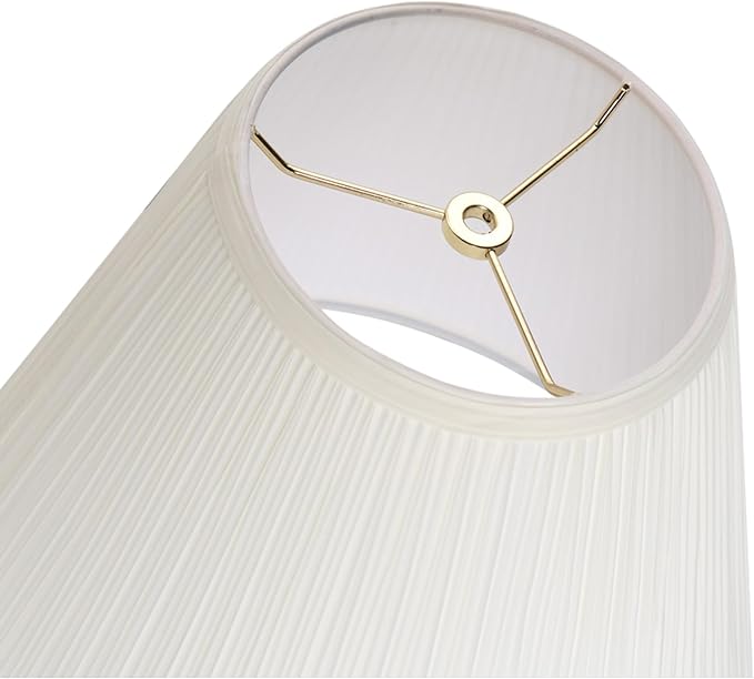 Aspen Creative 33055, Hardback Empire Transitional Spider Lamp Shade, Mushroom Pleated Pleated White, 7" Top x 13" Bottom x 10" Slant