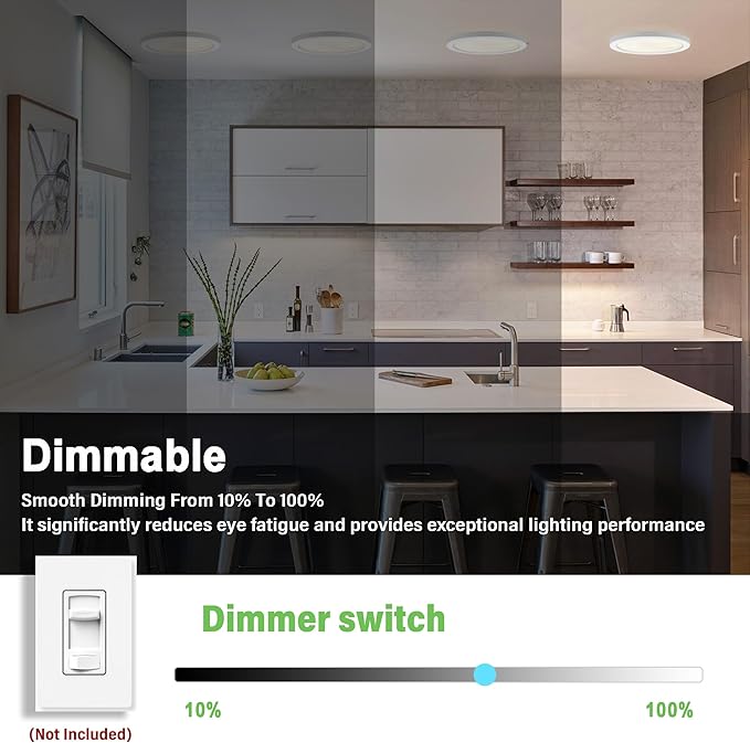 7.3" Flush Mount Ceiling Light Dimmable with ETL CERT, 5CCT LED Ceiling Lights Moon Style Round Ceiling Light Fixture for Bedroom, Bathroom, Kitchen, Hallway, Basement, Closet,White 1Pack