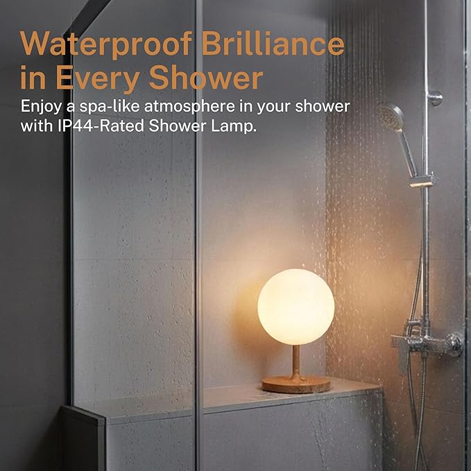 Cordless Lamp, 5000mAh Battery Operated Rechargeable Table Lamp with Power Bank, Touch Dimmable 3 Color Temperatures, IP44 Waterproof Shower Lamp for Kitchen, Bathroom, Indoor Or Outdoor Use 9.6in