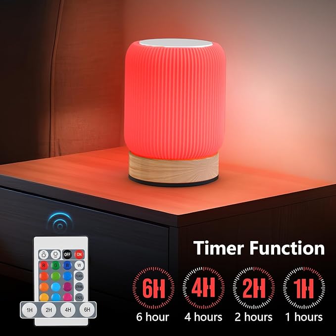 Red Light Therapy Lamp for Sleep, Helps Promote Sleep, Touch Switch Remote Control Switch, Brightness Adjustment, Multi-Color Mood Lighting