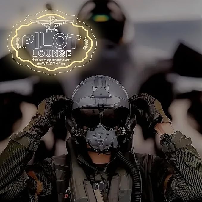 Pilot Neon Sign For Room Wall Decor,Pilot Led Neon Light Airplane lovers Gifts, for Ten Boys Man Cave Room Decor Gifts