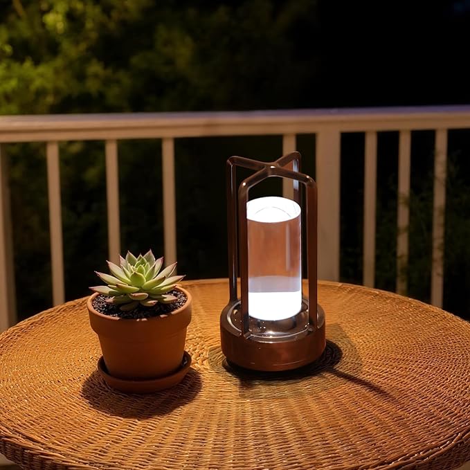 2-Pack Portable Touch Control Table Lamp with 5000mAh Battery, 3-Color Stepless Dimming Cordless LED Light for Bedroom/Camping/Restaurant/Bar Indoor & Outdoor (2-Pack Pearl Black)