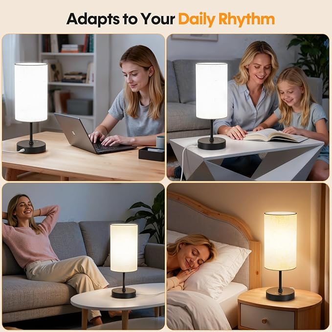 NIORSUN Light Therapy Lamp,10000 Lux Sun Lamp with Remote,3 Color Temperatures & Stepless Dimming,Happy Sunlight Lamp with USB C & A Ports,UV-Free Full Spectrum Light for Home,Office