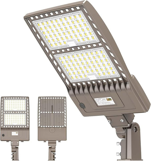 450W LED Parking Lot Light 67500LM 5000K Outdoor Street Area Lighting with Dusk to Dawn Photocell LED Pole Lights 100-277V IP65 Waterproof Commercial Shoebox Light Slip Fitter for Yard, Roadway
