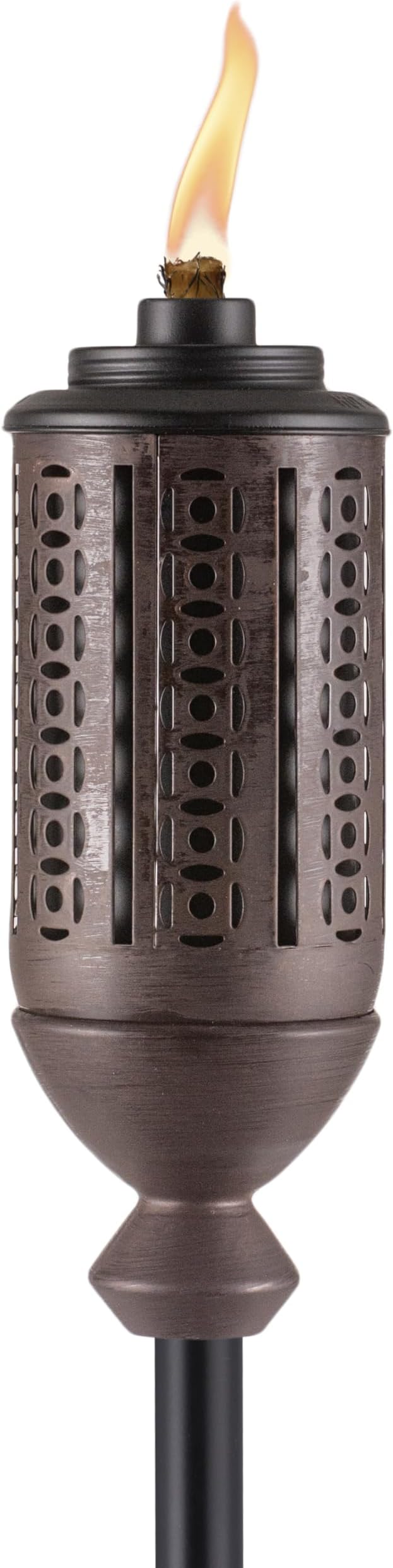 TIKI Cabos Metal Torch – 65-Inch Bronze Outdoor Torch for Patio, Garden, and Lawn, Includes Long-Lasting Wick and Snuffer, Weather-Resistant Decorative TIKI Torch for Backyard and Landscaping