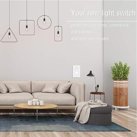 Greencycle Single Pole Light Switch,15 Amp/120-277V,Double Rocker Wall Paddle Light Switch,On/Off Switches for Residential and Commercial Areas,UL Listed,White,40PK