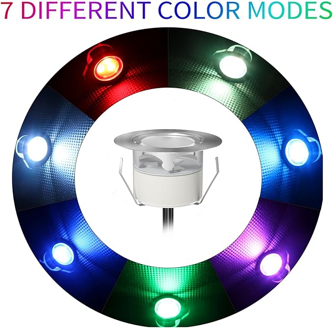 LED Deck Lights Kit,12pcs Φ1.78 Dimmable WiFi-Control Low Voltage Recessed RGB LED Landscape Step Light Waterproof Outdoor Yard Garden Patio Deck Railings Lighting,Fit for Alexa,Google Home