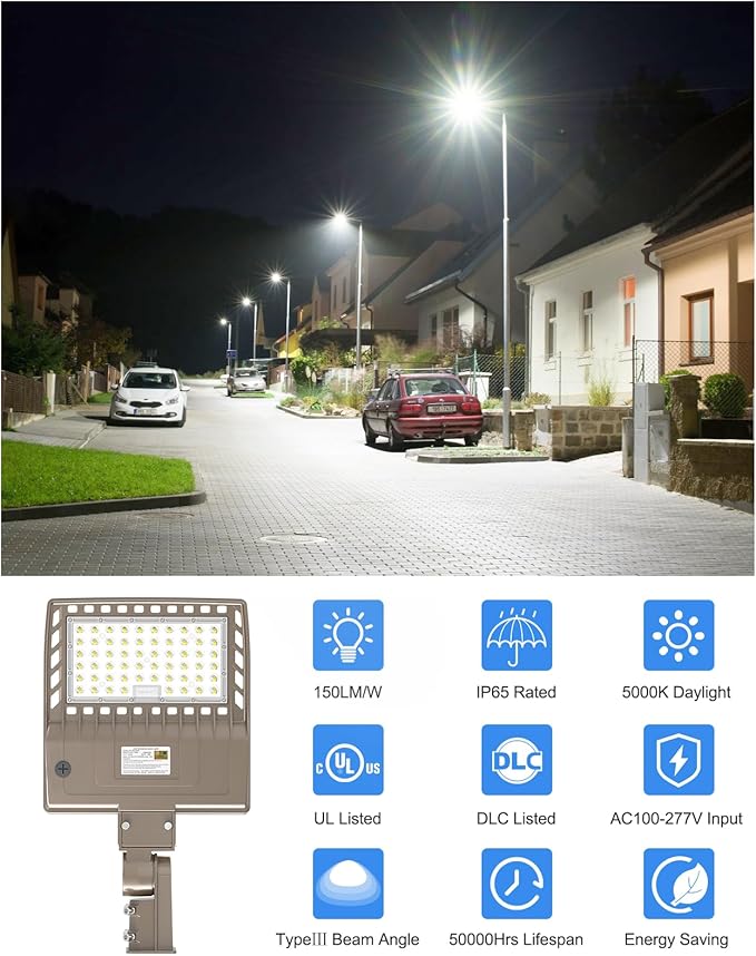 KUKUPPO 200W LED Parking Lot Light, DLC UL Listed Industrial Grade LED Shoebox Parking Pole Light 30,000LM 5000K IP65 Waterproof Outdoor Commercial Area Lighting with Slip Fitter AC100-277V