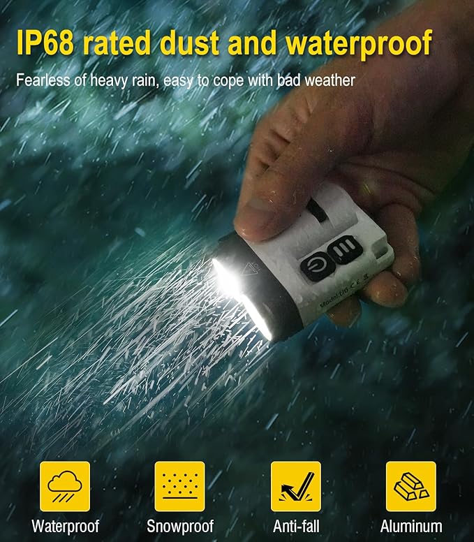 BORUIT U6 Small Flashlights Powerful, Super Bright Mini EDC Flashlight USB C Rechargeable Led Pocket Clip Flash Light with Keychain, Magnetic, Lanyard, IP68 Waterproof