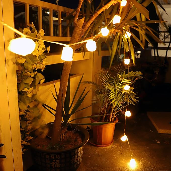 TAOHUA GARDEN Himalayan Salt String Lights Remote Control(8 Modes) with 3 AA Battery Natural Salt Block 10 LED Thanksgiving Christmas Party Decoration Present for Friend