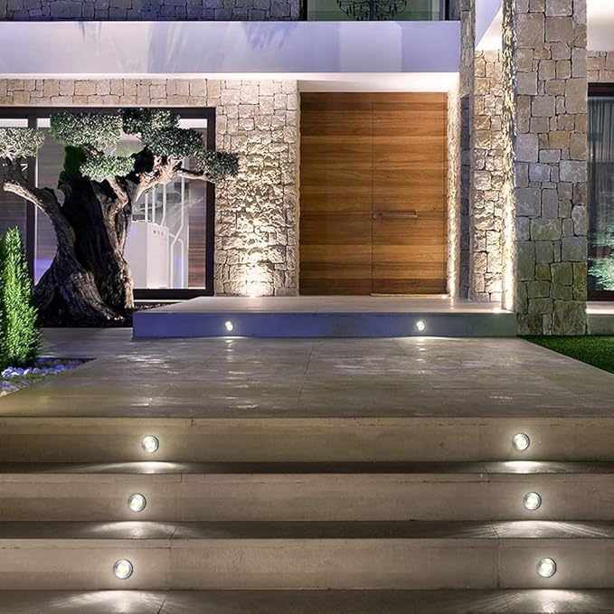 1W LED Low Voltage Landscape Ground Lights with Wire Connectors, Outdoor Well Lights Waterproof In Ground Up Light(12 Pack) for Garden, Yard, Driveway, Deck