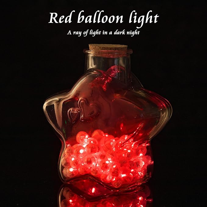 50pcs Balloon Lights Mini Led Lights Round Long Standby Time Ball Lamps Paper Lantern Balloons Lamps for Birthday Party Christmas Halloween Decoration Red