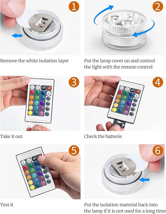 LED Capsule Lights for Ninja Slushi Max FS605, Ninja Slushi FS301/FS300, 16 Colors &4 Modes and No Installation, RGB Waterproof Light for Ninja Slushi Machine Accessories 6 Pack