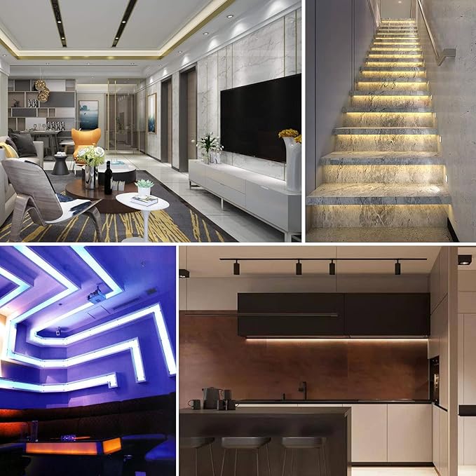 MDee】COB LED Strip Lights Iceblue 4.92ft/1.5m USB Powered 5V Flexible LED Tape Lights with USB Connector CRI 90+ 800LM/m 320LEDs/m for Indoor and Outdoor Décor（Iceblue4.92ft/1.5m）
