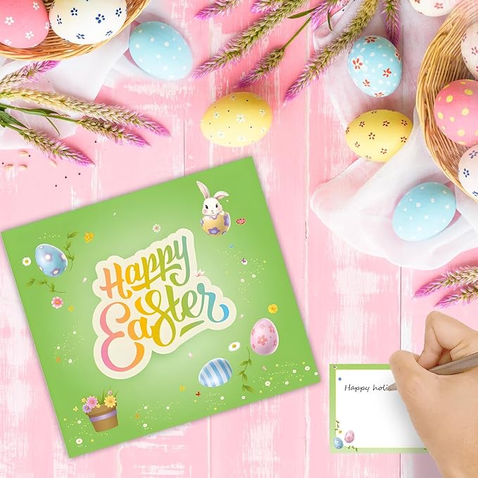 Easter Card, firework light and music for Pop Up Card, easter Greeting Cards with Envelope, Funny Easter gift For Family, Friend, Kids