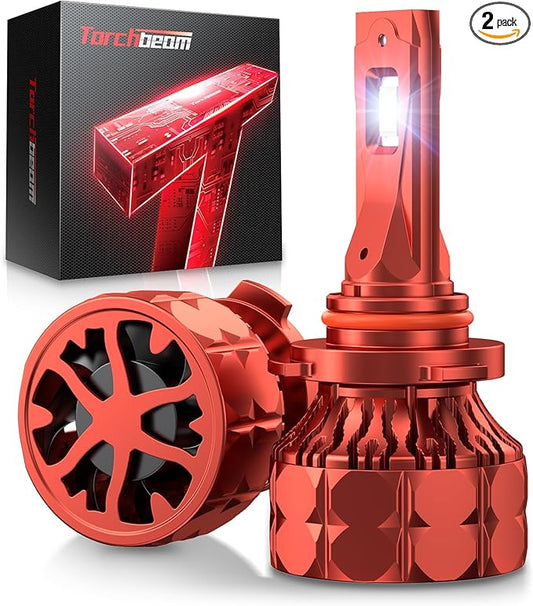 Torchbeam H4/9003 LED Bulbs T7, 68,000LM Super Bright Light Bulbs for ATVS, 6500K H4/9003 with High Speed Fan, 360°Adjustable Ring H4 Fog Bulbs, 5Min Quick to Install, Pack of 2