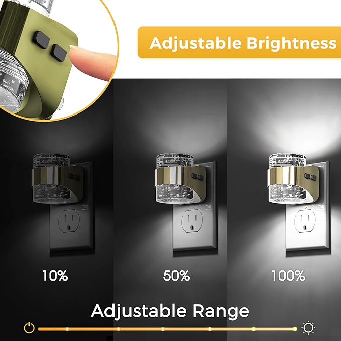 L LOHAS LED 4 Pack 3CCT Night Lights Plug into Wall, 3000K/4000k/5000K Adjustable Color Temperature Night Light,Bubble Nightlight with Dusk to Dawn Sensor for Rooms Bathroom Hallway