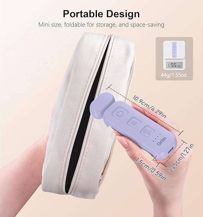 Gritin Reading Light, Book Light for Reading in Bed - Eye Caring 3 Colors, 5-Level Dimmable Brightness,Long Lasting, Compact Size Rechargeable Clip on Book Reading Light for Book Lovers-Purple