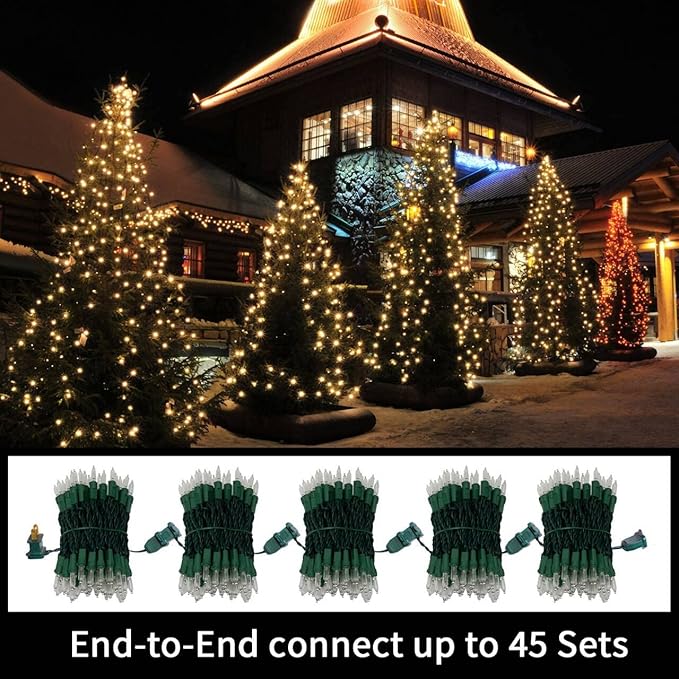 LAMPHOME 100 Mini LED Count Warm White - String Lights - 21.6FT LED ChristmasLights, Mini led Lights for Home Holiday Party Wedding Independence Day Decoration