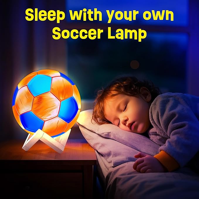 Paint Your Own Soccer Ball Lamp Kit, Soccer Gifts 3D Night Light, Art Supplies Creativity Arts and Crafts for Kids Ages 8-12, Birthday Easter Gifts for Kids Boys Girls Ages 3 4 5 6 7 8 9 10 11 12+