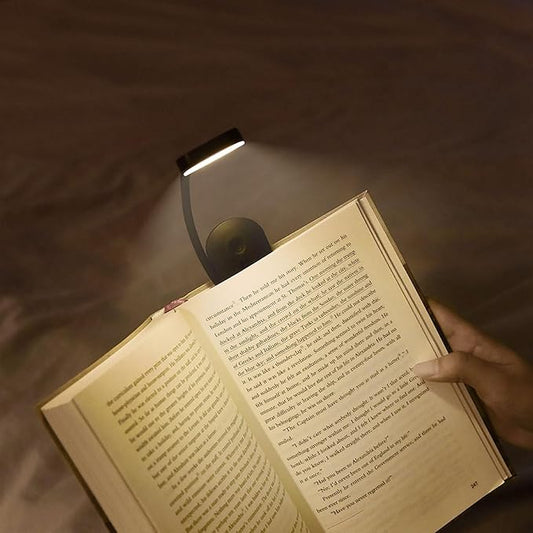 Portable LED Reading Lights, Eye Caring 3 Color Temperatures and Dimming Brightness Book Lights, Lightweight USB Rechargeable Clip-On Lamp for Book Lovers Night Reading (Black)