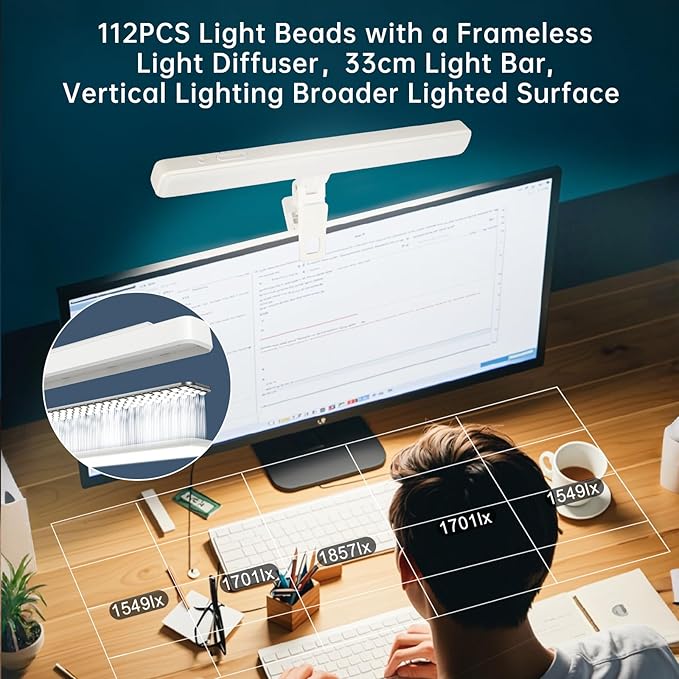 Rechargeable Video Conference Light with 3 Models and 5 Brightness Levels,Built-in 3600mAh Battery for Tiktok,Facebook,Meeting,Bookshelf Ceiling, Streaming, Piano, Emergency Tube Light