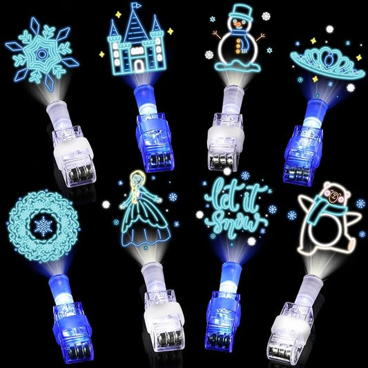 36 Pack Frozen Party Favors LED Finger Lights for Girls, Ice Princess Snow Theme Goodie Bag Stuffers, Classroom Treasure Box Prizes, Glow in the Dark Winter Party Supplies