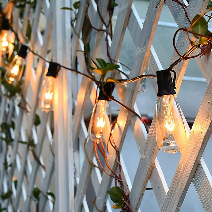 10 Pack Replacement Bulbs for Outdoor String Lights, ST40 Clear Edison Light Bulbs with 7W E17 Intermediate Screw Base Vintage Light Bulbs for Indoor Outdoor Christmas Patio Backyard Decor, Warm White
