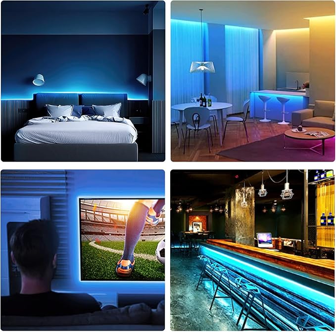 Neon Rope Lights, 16.4ft Rope Lights with Dimmable Remote and Adapter, Waterproof Flexible Smart Led Strip Lights for Bedroom, Super Bright DIY Neon Sign, Indoor Outdoor Wall Decor Blue