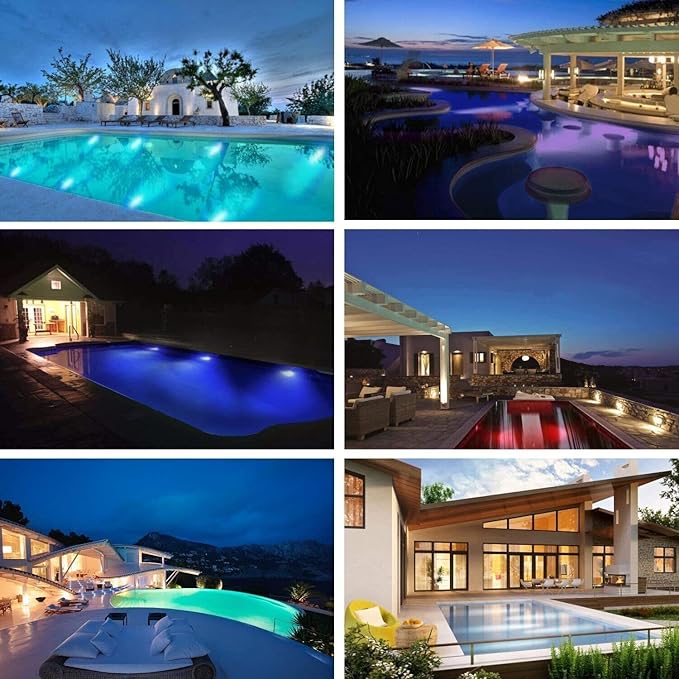 JONAS.C 12V 45W Pool Light Underwater Color Changing LED Lights RGB IP68 Inground Swimming Pool Light with Remote