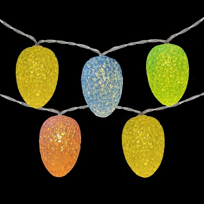 Easter Egg String Lights Battery Powered 6.8FT 10 LED Pastel Egg Lights with Timer, Easter Decorations Light for Easter Home Patio Mantel Tree Party Spring Decor