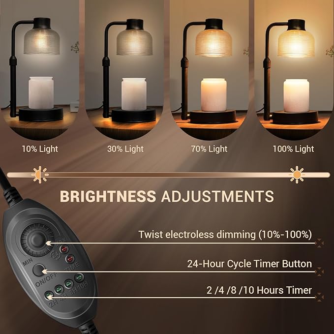 KLL Candle Warmer Lamp with Timer: Mothers Day Gifts, Birthday Gifts for Women Mom - House Warming Gift New Home Decor - Wax Melt Warmer for Scented Jar Candles