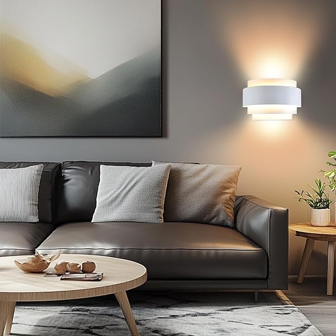 LightInTheBox Modern Wall Sconce Indoor Wall Light Fixture Half Moon Metal Wall Lamp White for Stair Hallway Home Theatre Bedroom (1PCS)