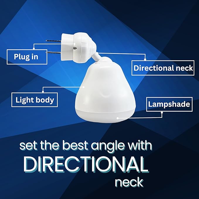 Bright Night Light LED Motion and Light Sensor AC Outlet Plug-in Flexible Neck Rotatable PIR Automatic Lamp Dusk to Dawn (5, Watts)