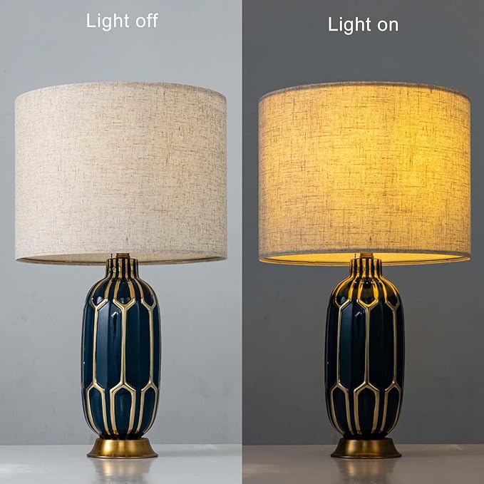 Wellmet Linen Lampshade Requiring Assembly, Set of 2 Drum Lampshades, 18" Top x 18" Bottom x 12" High Replacement Lamp Shades, Fabric Lampshades for Table Lamps Floor Lamps, Metal Spider Fitter