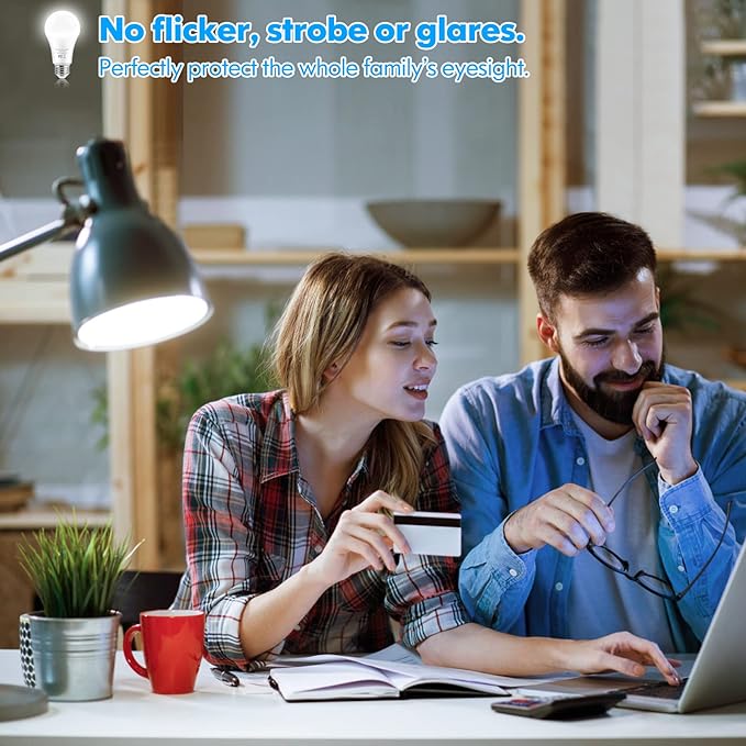 LED Light Bulbs, 100 Watt Equivalent A19 LED Bulbs, 13W 5000K Daylight White 1500 Lumens Non-Dimmable Bright E26 Edison Medium Screw Bulbs for Home Bedroom Living Room Office Outdoor Lamp, 30-Pack